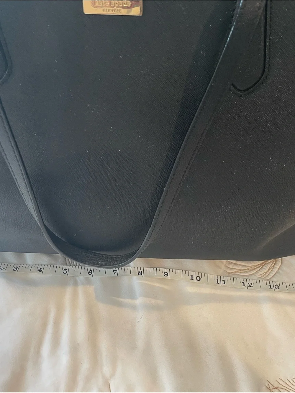 kate spade Black Tote with Gold Plate